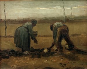 Planting Potatoes by Vincent van Gogh